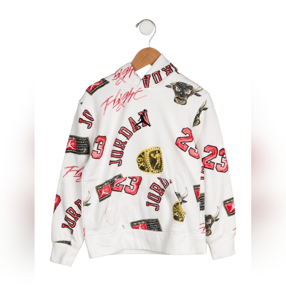 Sz L Kids Jordan MK Essentials Pullover Hoodie Kangaroo Pocket 23 Chicago Bulls
